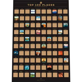 100 Places Scratch Off Poster  Best Travel Posters With Destinations Bucket