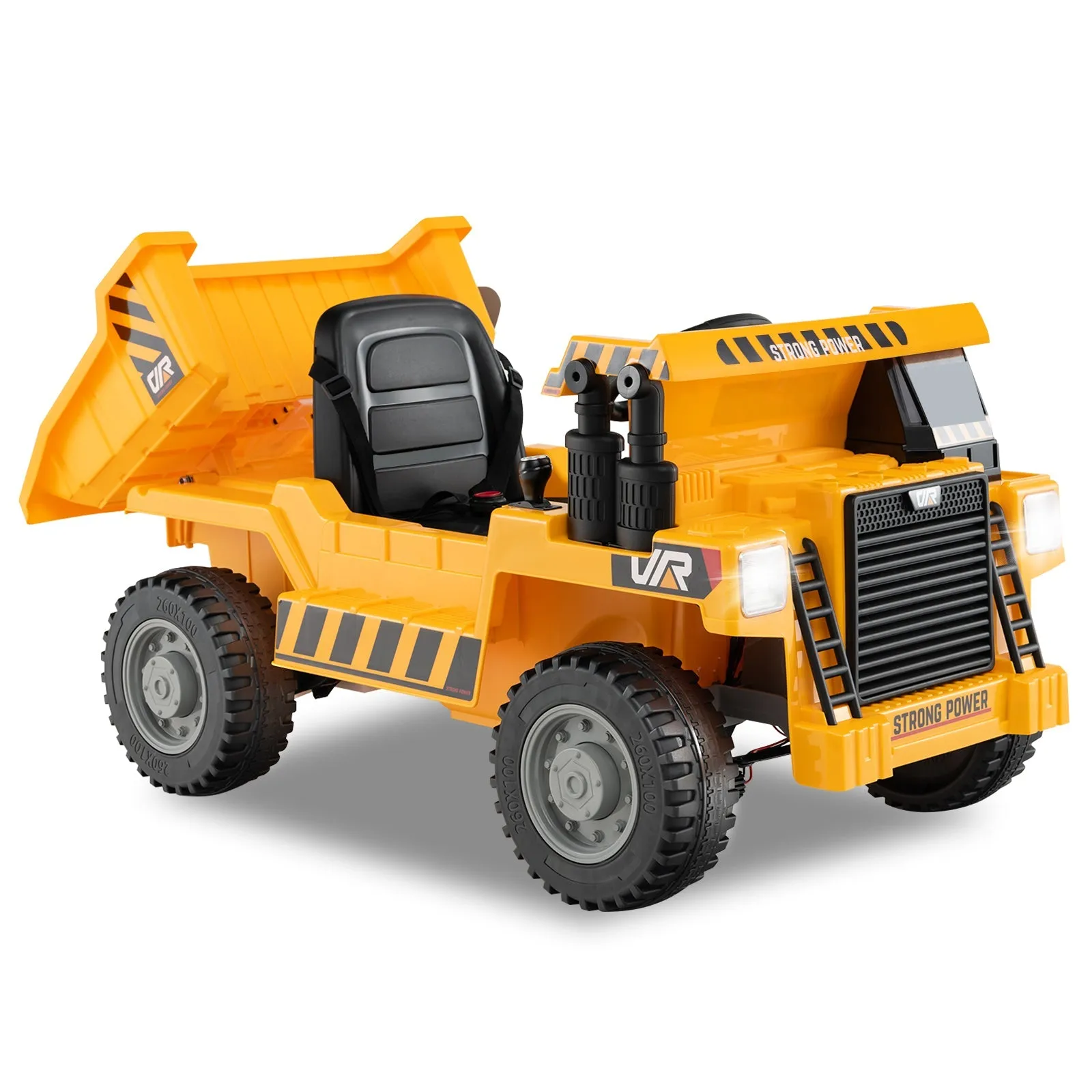 12V Kids Ride on Dump Truck with Electric Dump Bed-Yellow