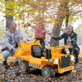 12V Kids Ride on Dump Truck with Electric Dump Bed-Yellow