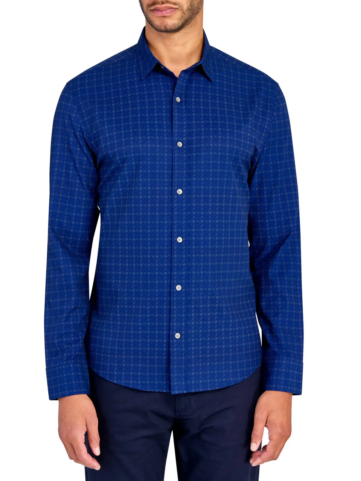 Abstract Grid Long Sleeve Shirt