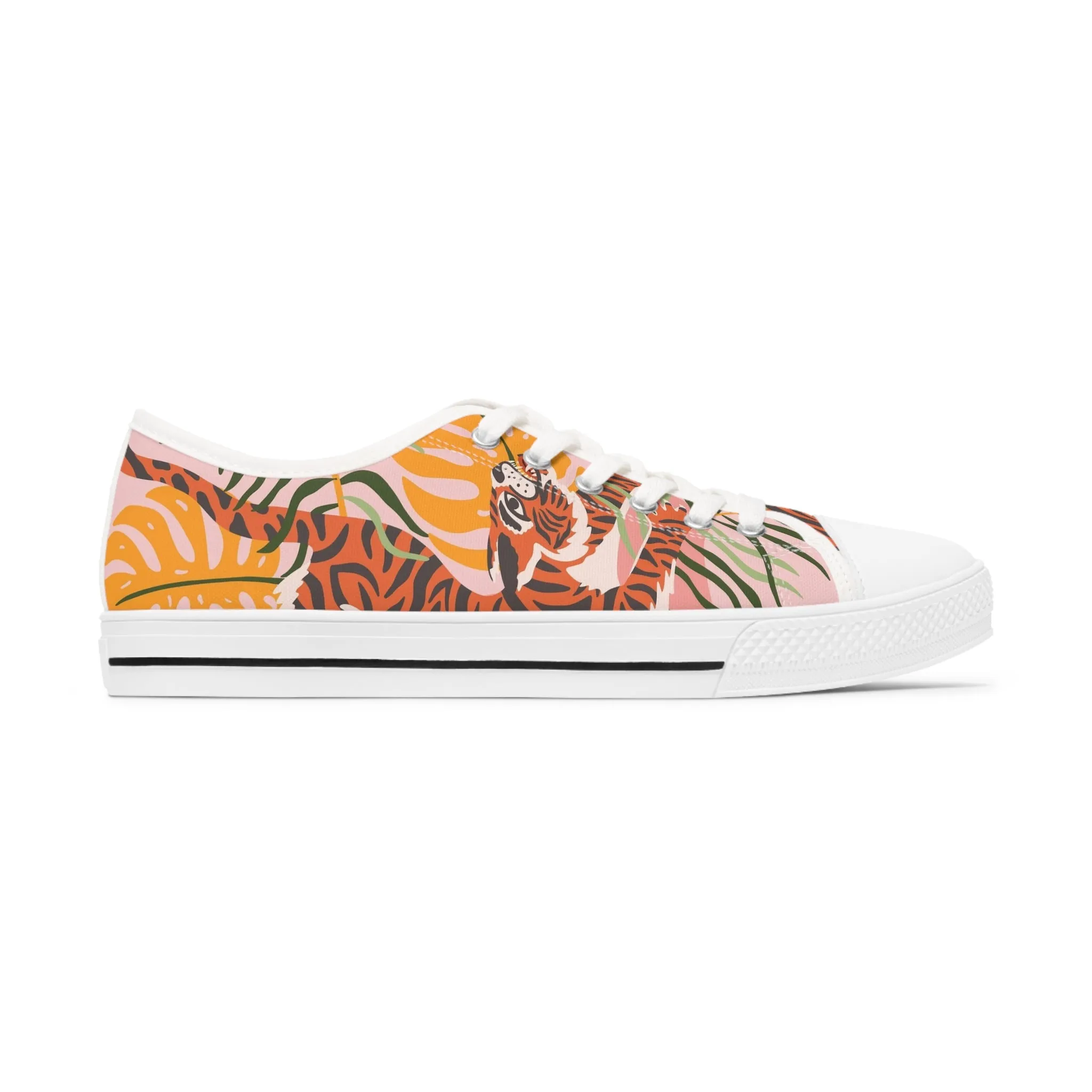 Abstract Tiger Women's Low Top Sneakers