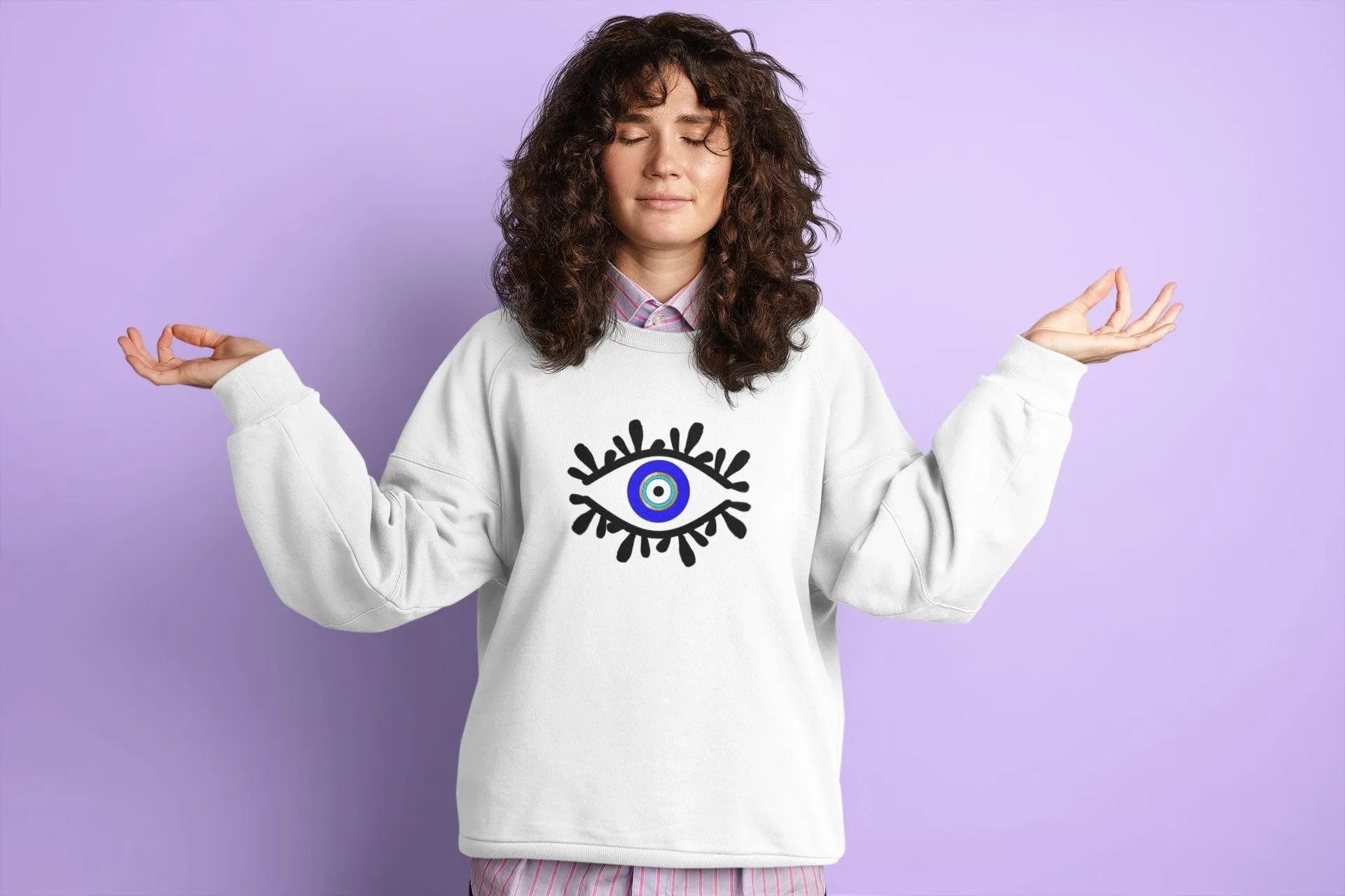 Amida By Zaa Evil Eye Sweatshirt, Evil Eye Sweatshirt, Evil Eye Clothes