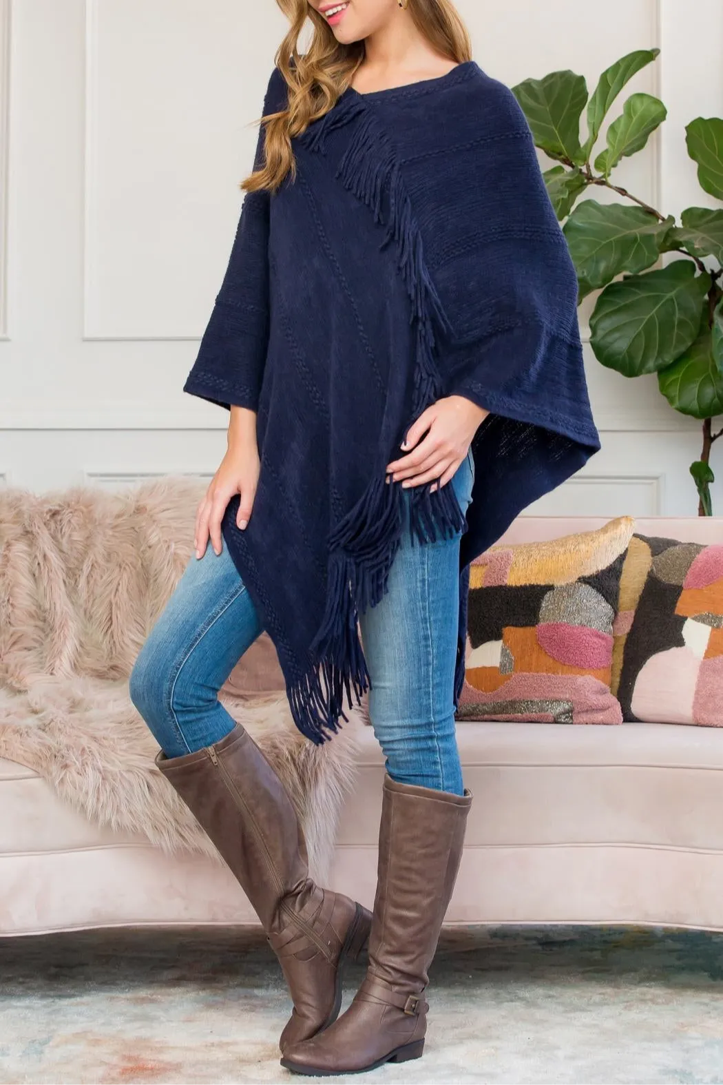 Asymmetric Fringe Poncho