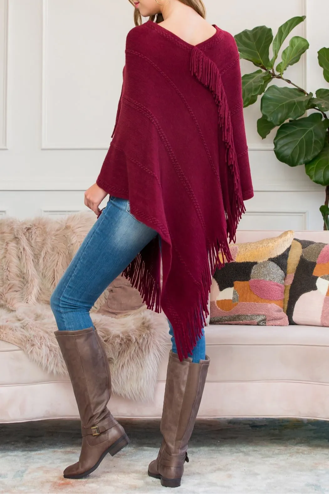 Asymmetric Fringe Poncho