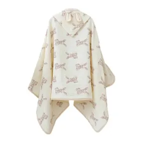 Baby Hooded Muslin Bath Towel Sitting Bunny