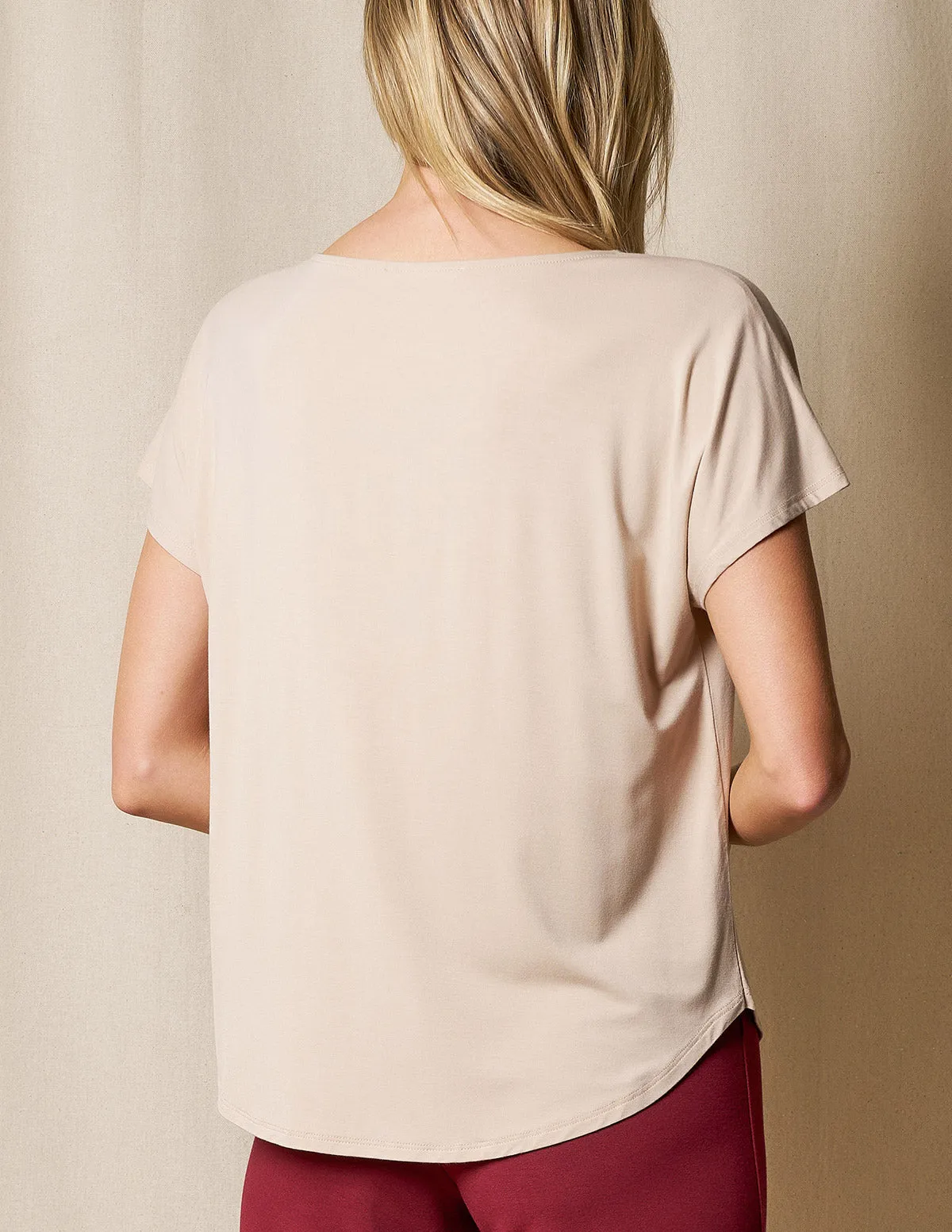 Bamboo Dolman Tee - Almond