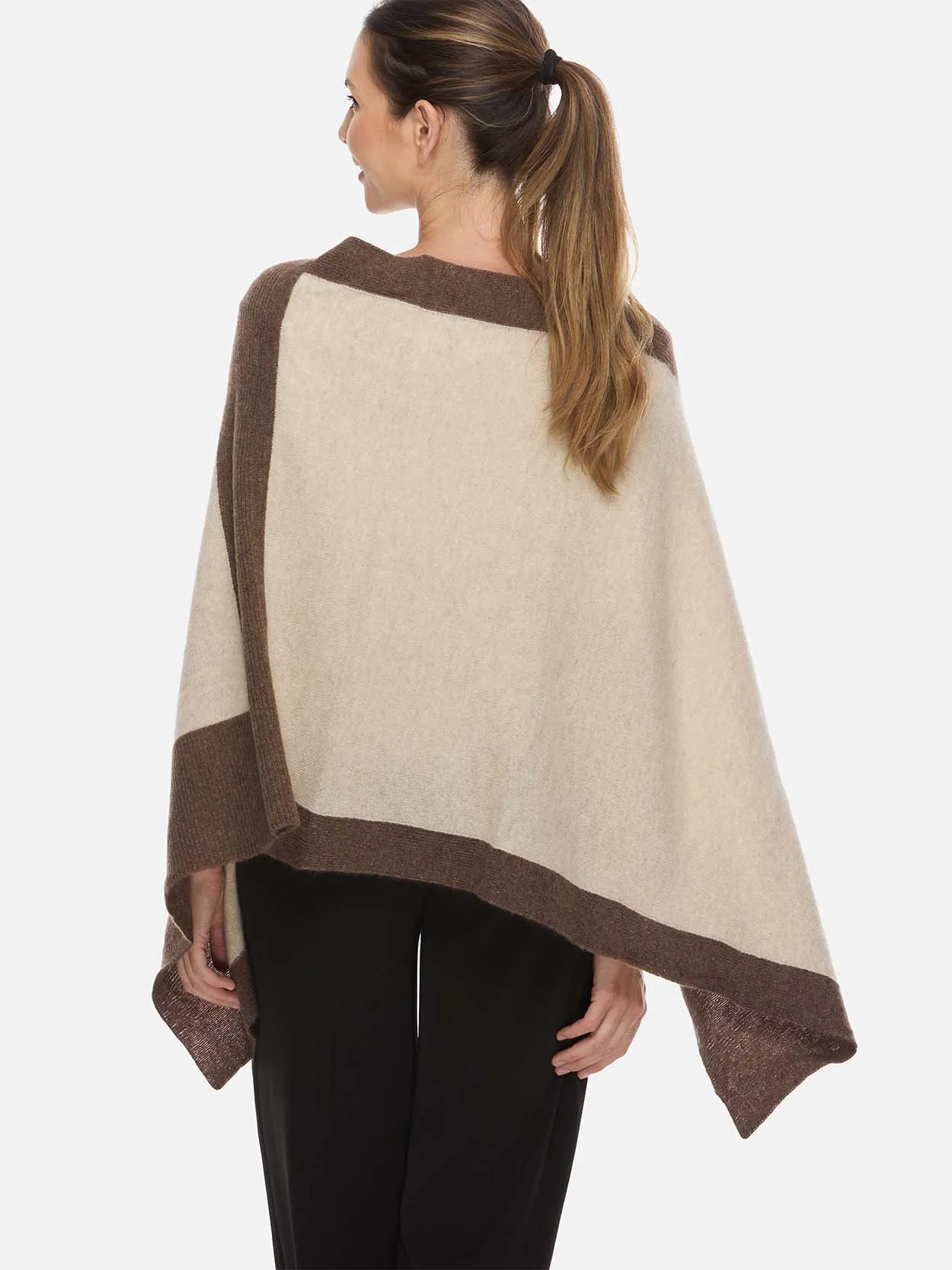 Beige Cashmere Poncho