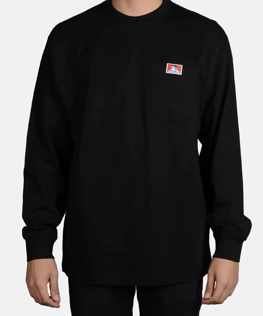 Ben Davis Heavy-Duty Long Sleeve Pocket T-shirt - Black