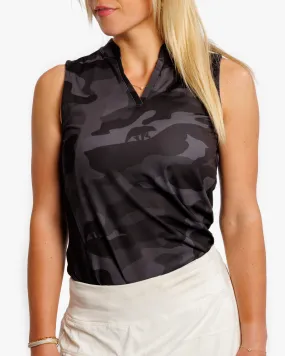 Black Bear Camo Women's Sleeveless Polo