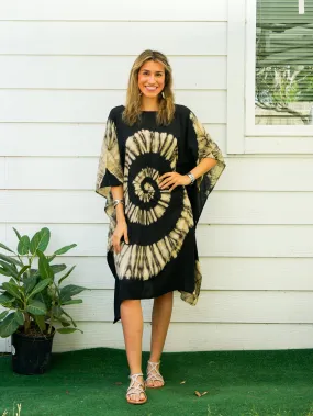 Black Swirl Tie Dye Kaftan