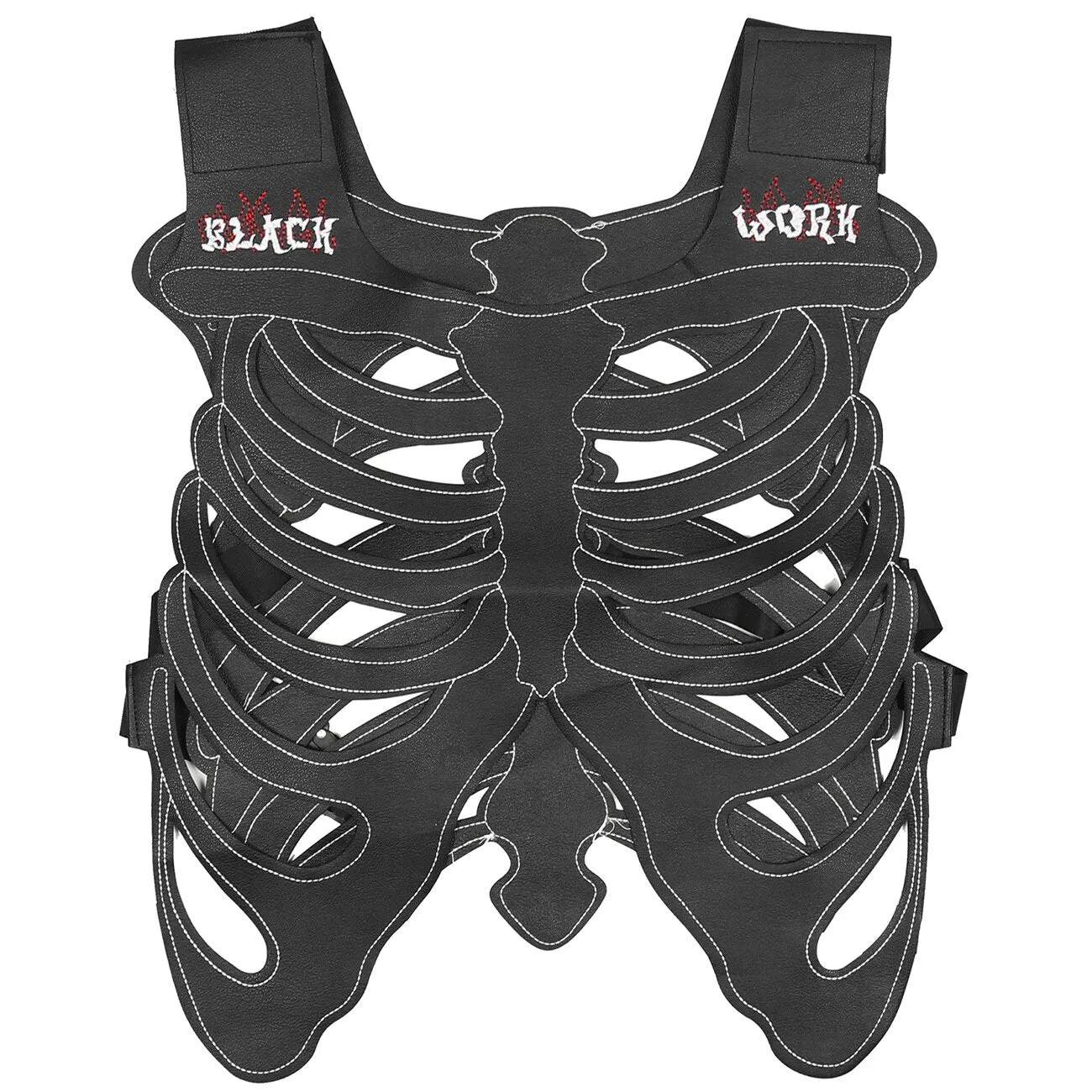 Black Work Skeleton Vest