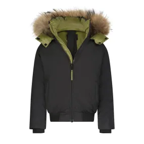 BOGL52-GREEN LINING JACKET-NATURAL FUR