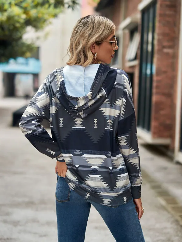 Boho Western Aztec Light Weight Pullover Hoody