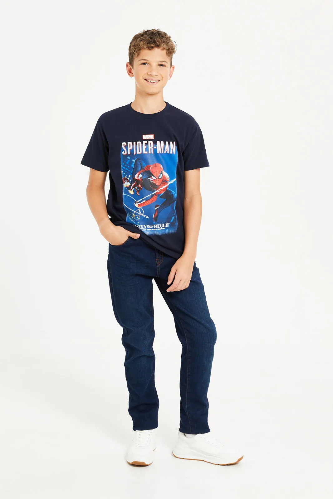 Boys Navy Spider-Man T-Shirt