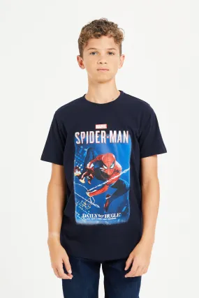 Boys Navy Spider-Man T-Shirt