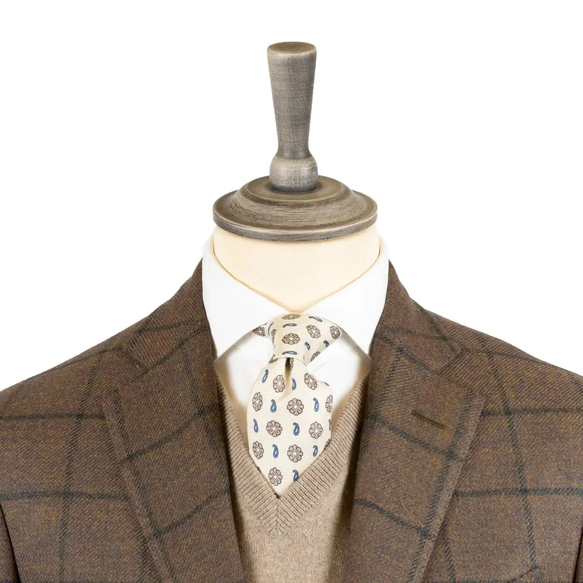 Brown Check Loro Piana 100% Wool Jacket