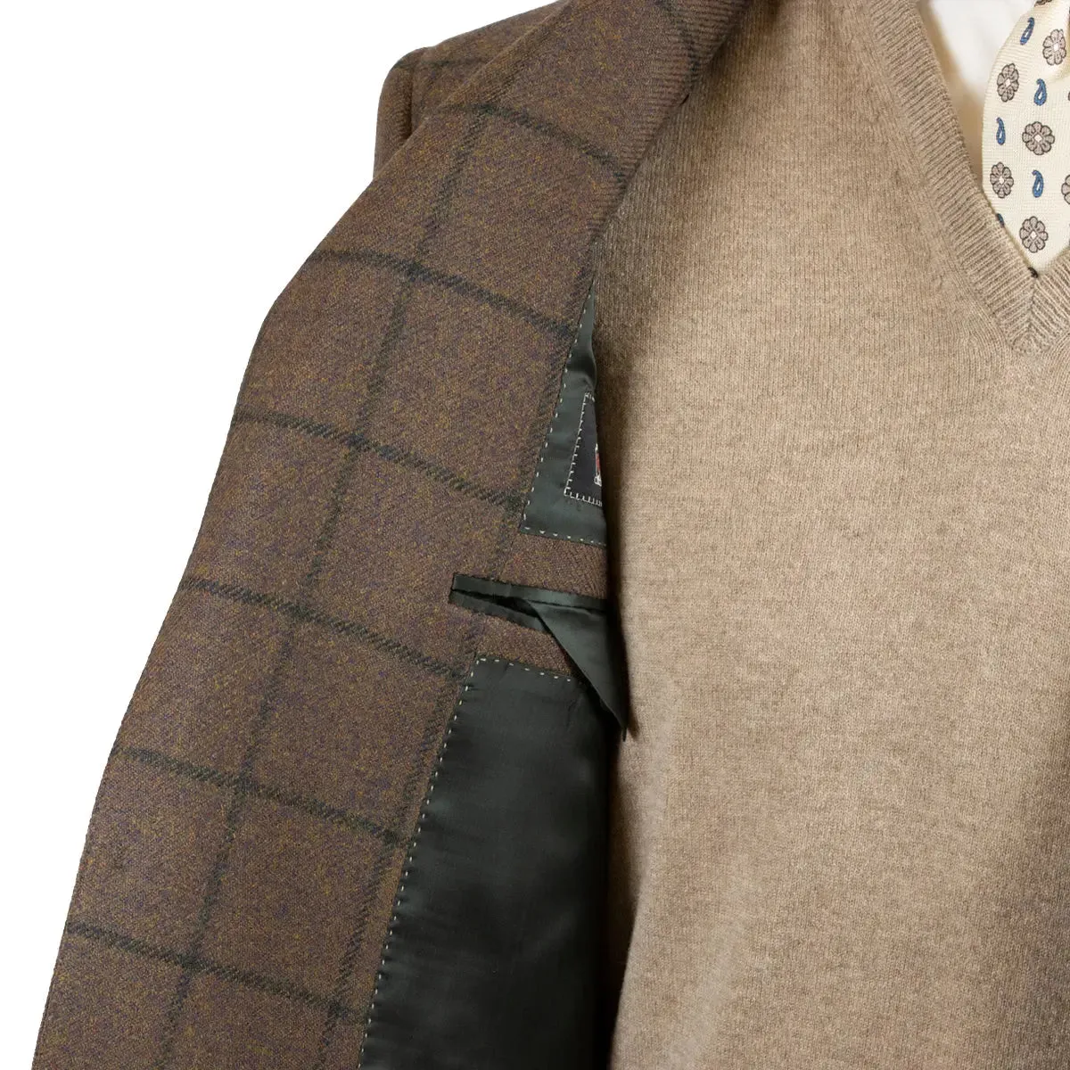 Brown Check Loro Piana 100% Wool Jacket