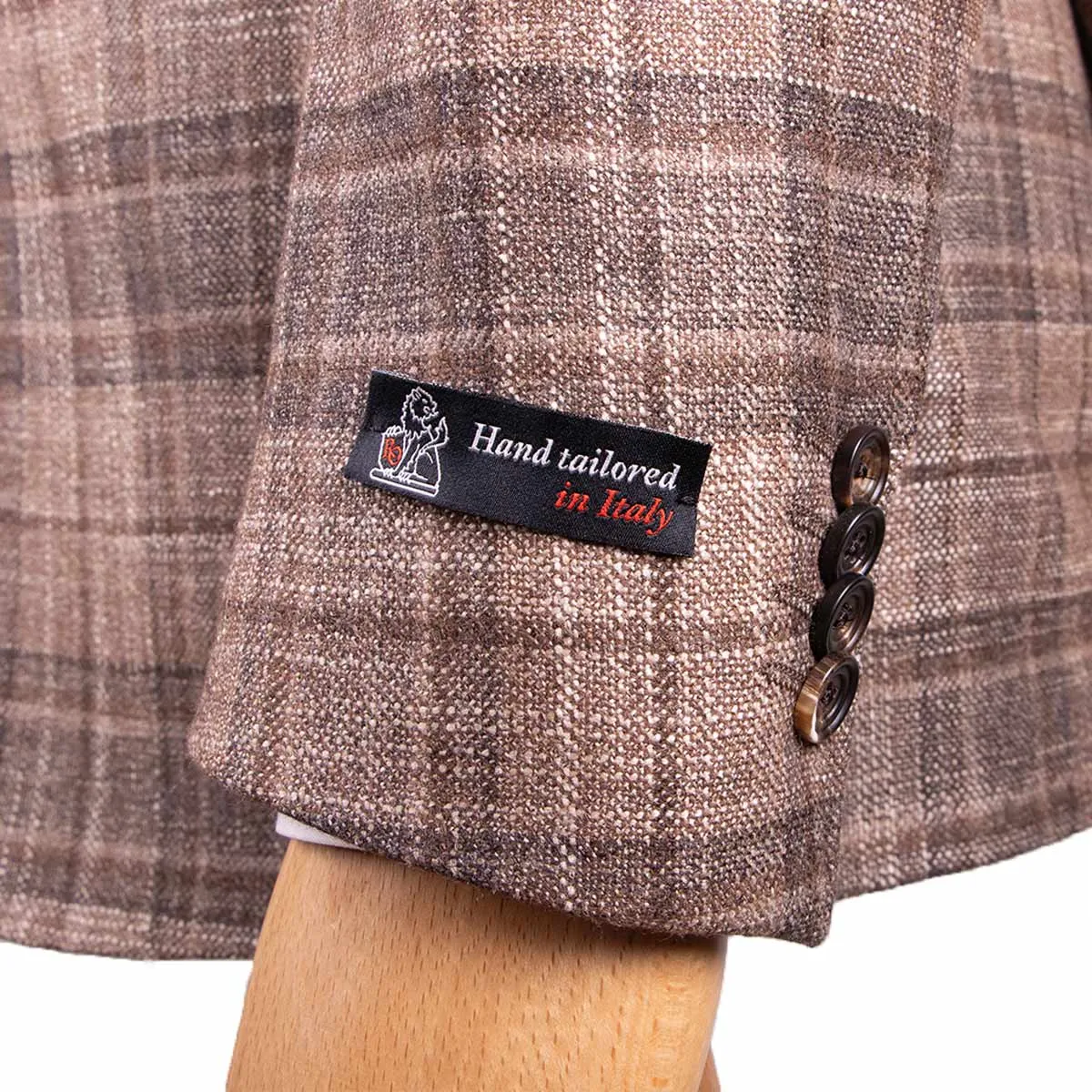 Brown Check Wool, Silk, & Cashmere Jacket