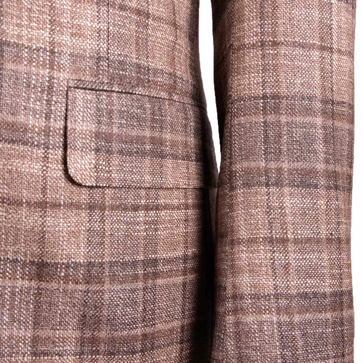 Brown Check Wool, Silk, & Cashmere Jacket