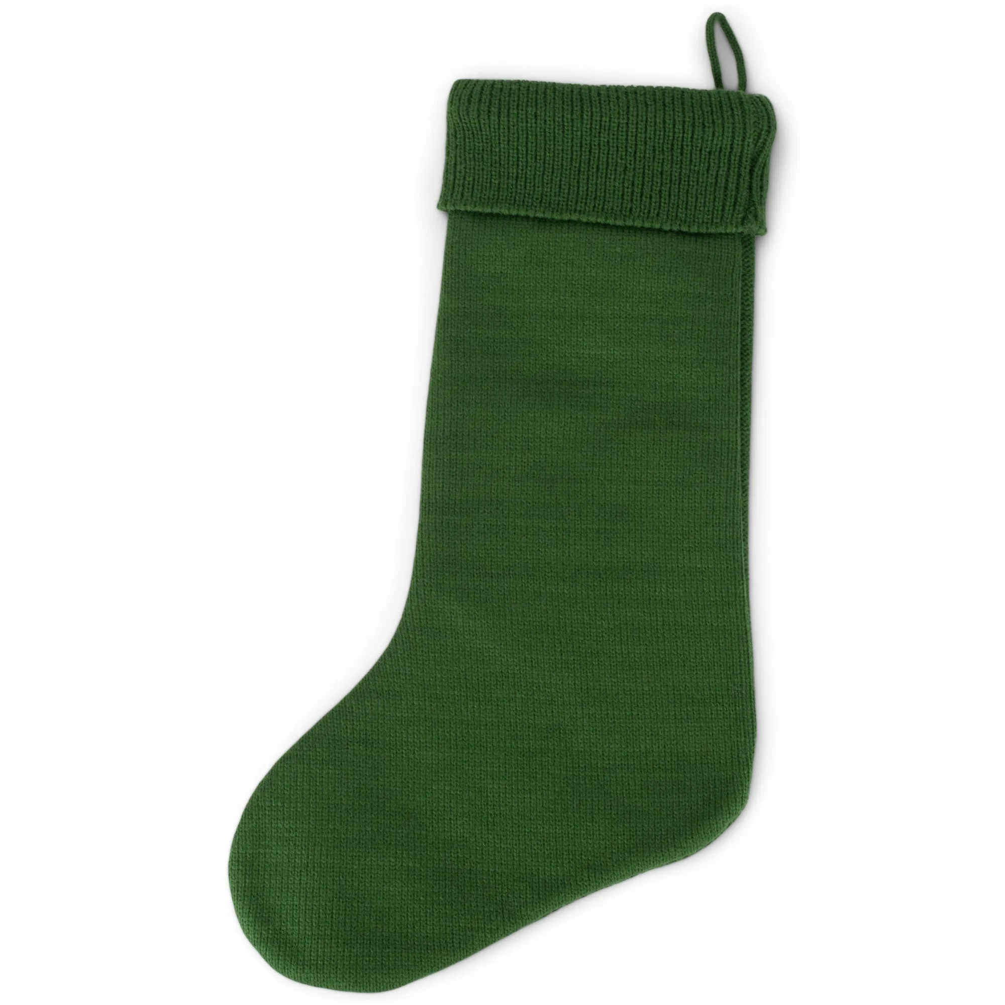 Cable Knit Sweater with Ribbed Cuff Christmas Stocking Decoration 18.5 inches long - Pack of 2 - Olive Green