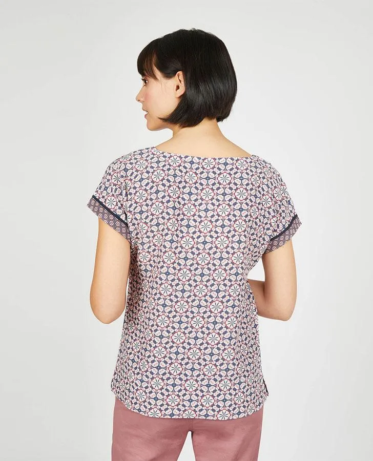 Cap Sleeve Desert Mosaic Top