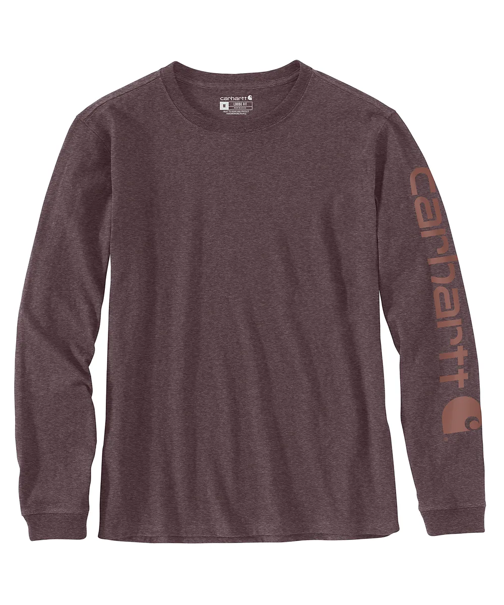 Carhartt Women's Signature Sleeve Logo Long Sleeve T-shirt - Blackberry Heather