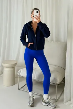 Carly navy & sapphire zip up sweater and ultimate legging set