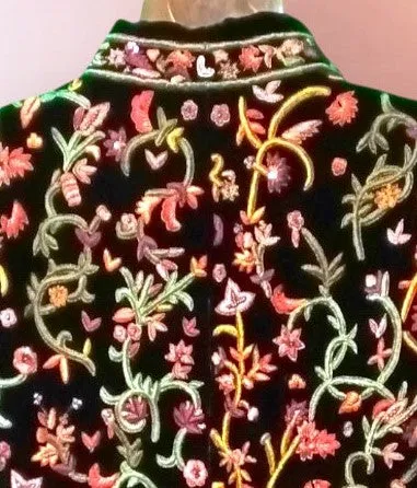 Caroline Charles London Vintage Floral Embroidered Jacket UK 16 US 12 EU 44