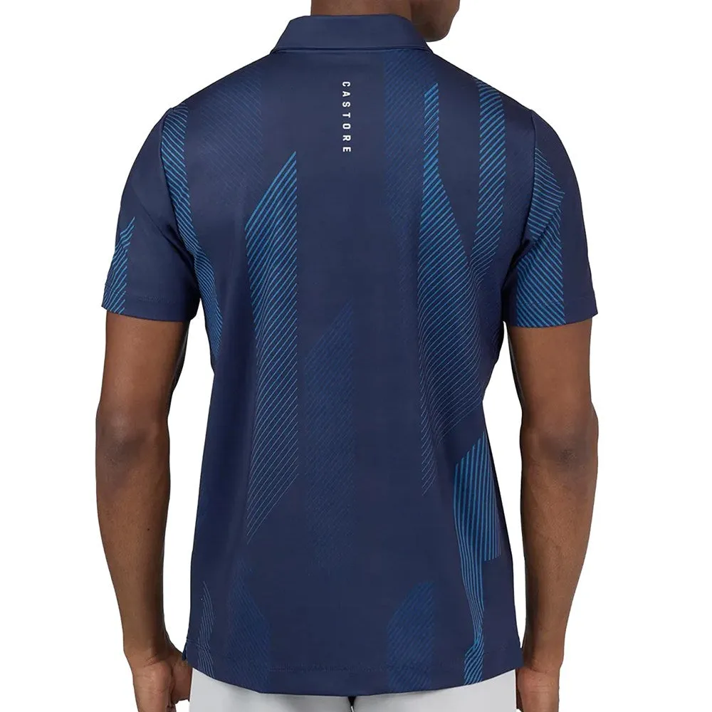 Castore Geo Splice Printed Golf Polo Shirt - Navy