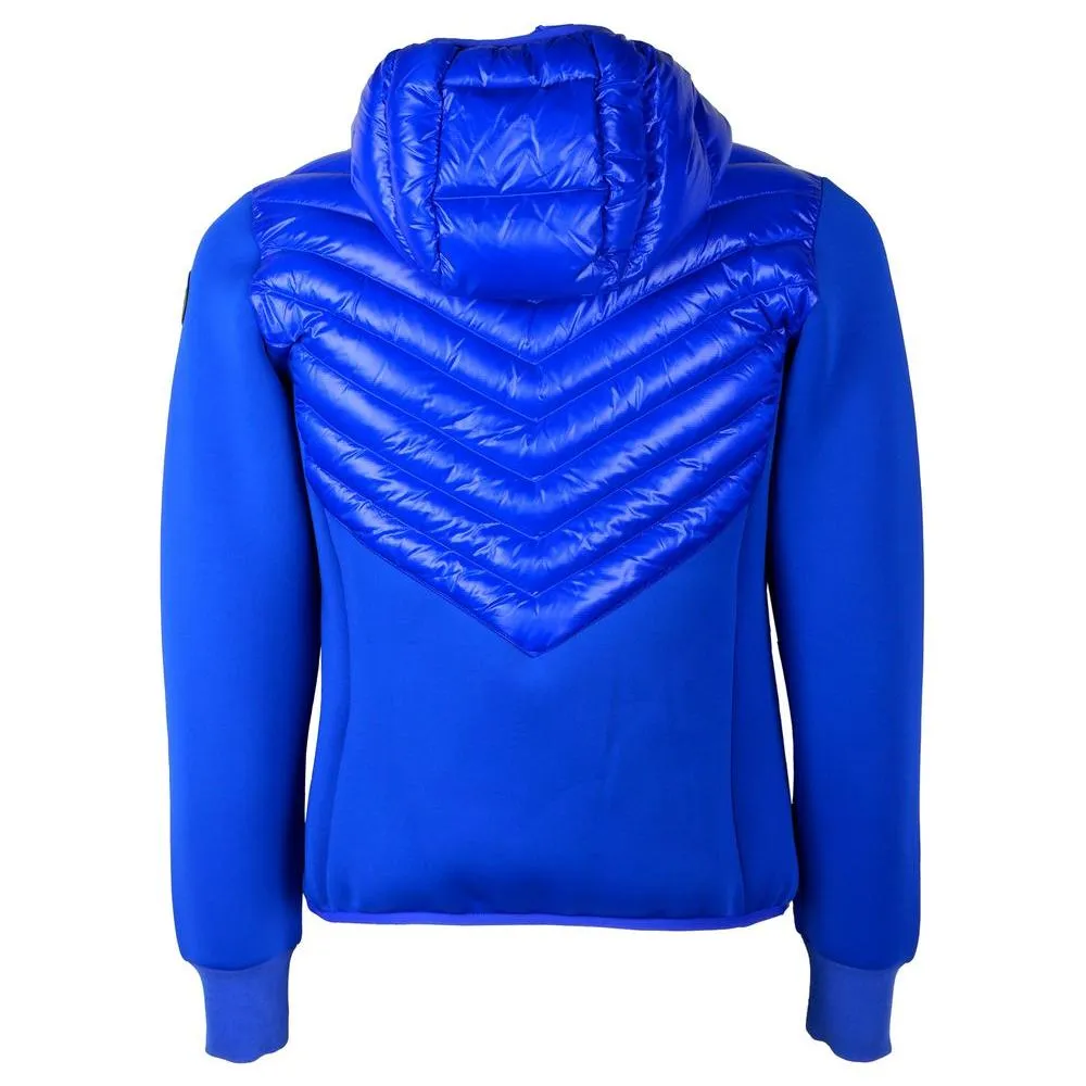 Centogrammi Chic Blue Nylon Down Jacket with Stretch Sleeves