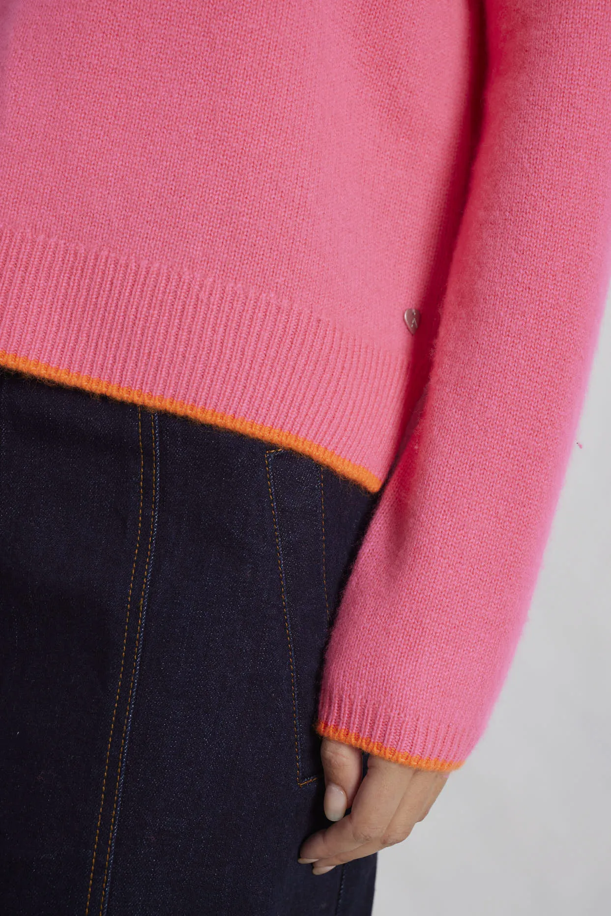 Chantal Cashmere Polo in Electric Pink