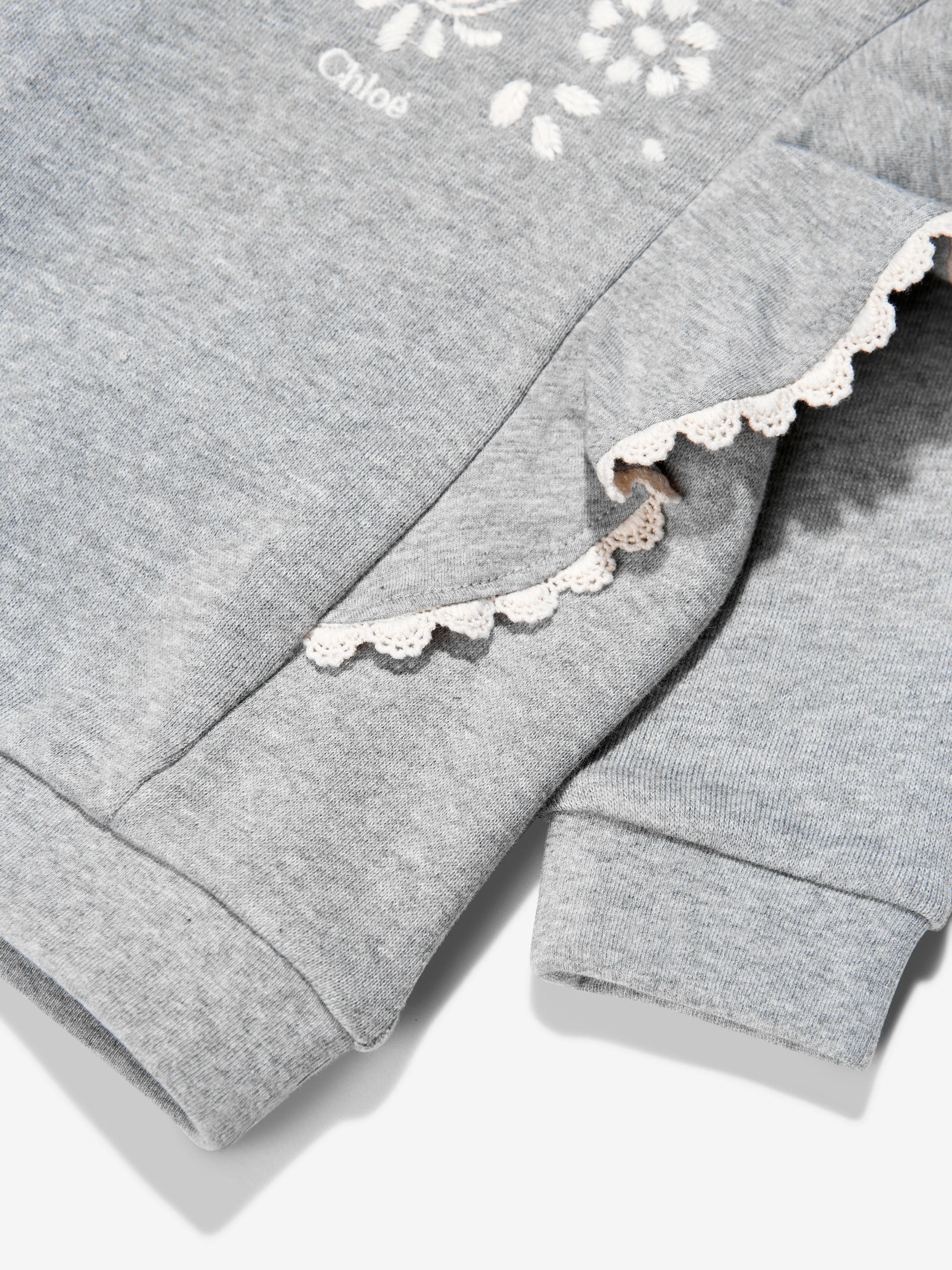 Chloé Baby Girls Ruffle Sweatshirt in Grey