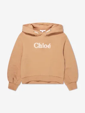 Chloé Girls Logo Hoodie in Beige