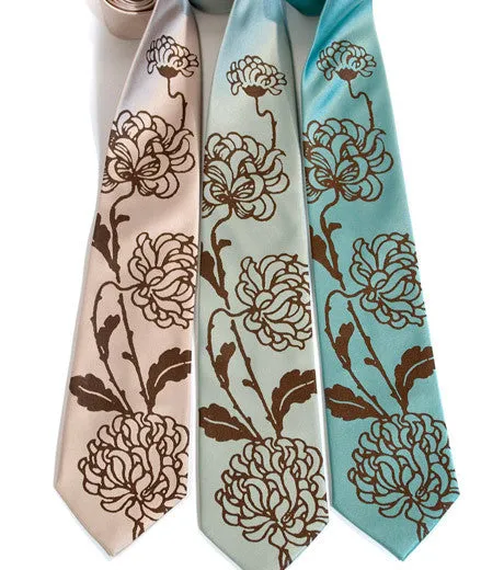 Chrysanthemum Silk Necktie