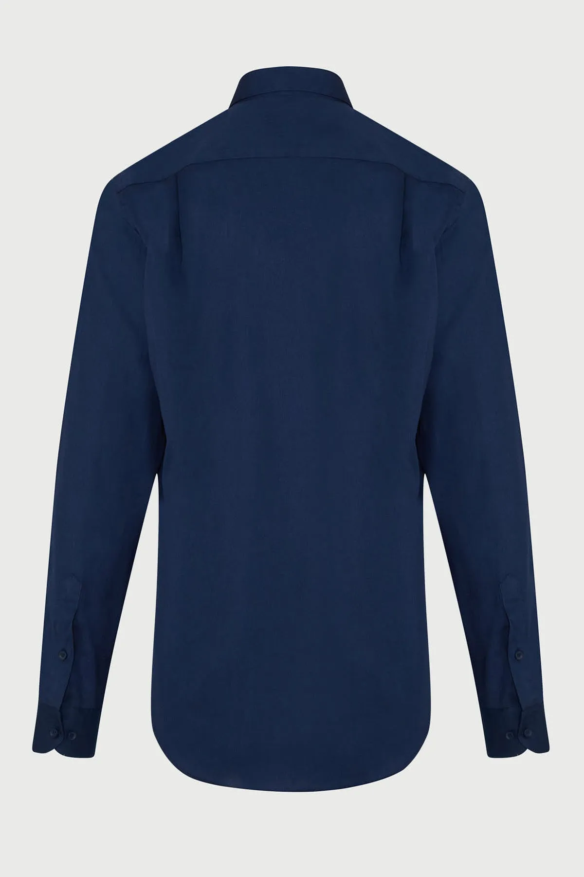 Comfort Fit Long Sleeve Cotton Navy Casual Shirt