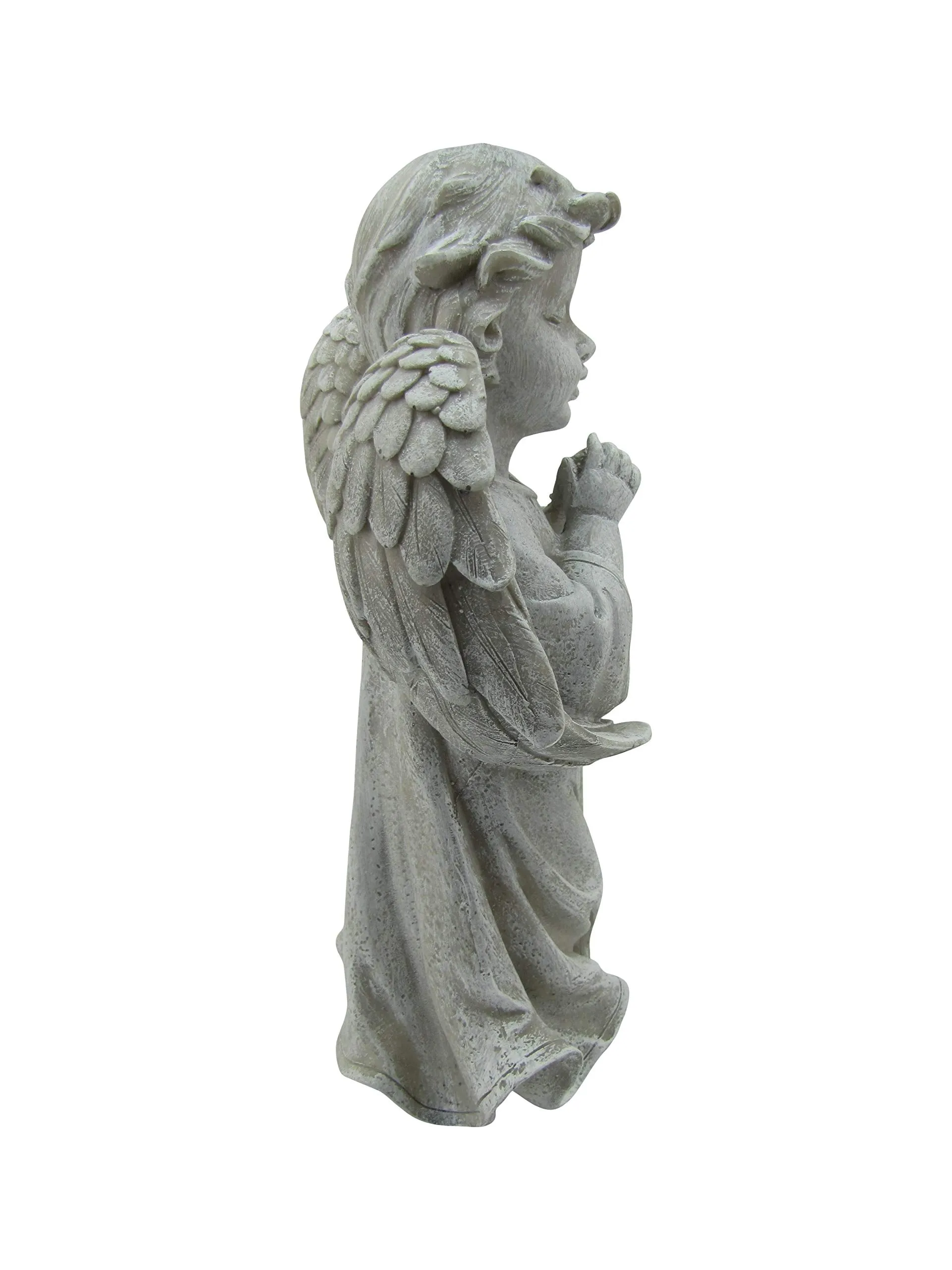 Comfy Hour Faith and Hope Collection Resin 12" Peaceful Cherub Praying Angel Figurine, Gray