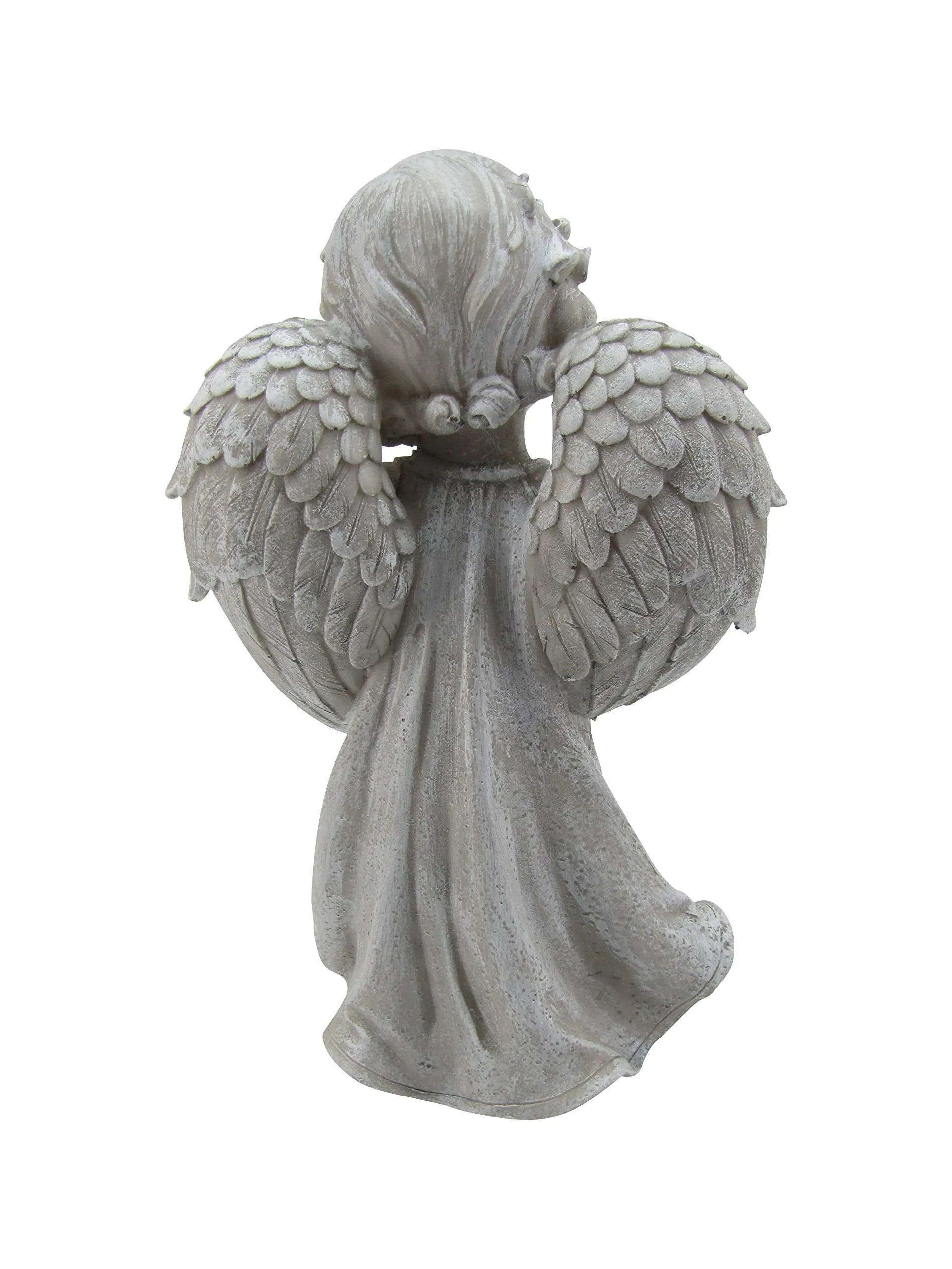 Comfy Hour Faith and Hope Collection Resin 12" Peaceful Cherub Praying Angel Figurine, Gray