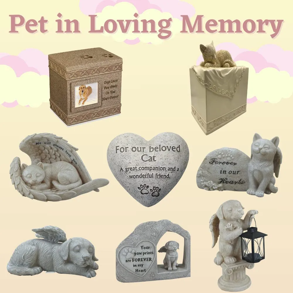 Comfy Hour Loving Memory Collection Resin Dog in Angel Wing Pet Statue (We Will Always Love You) - in Memory of My Best Friend Bereavement