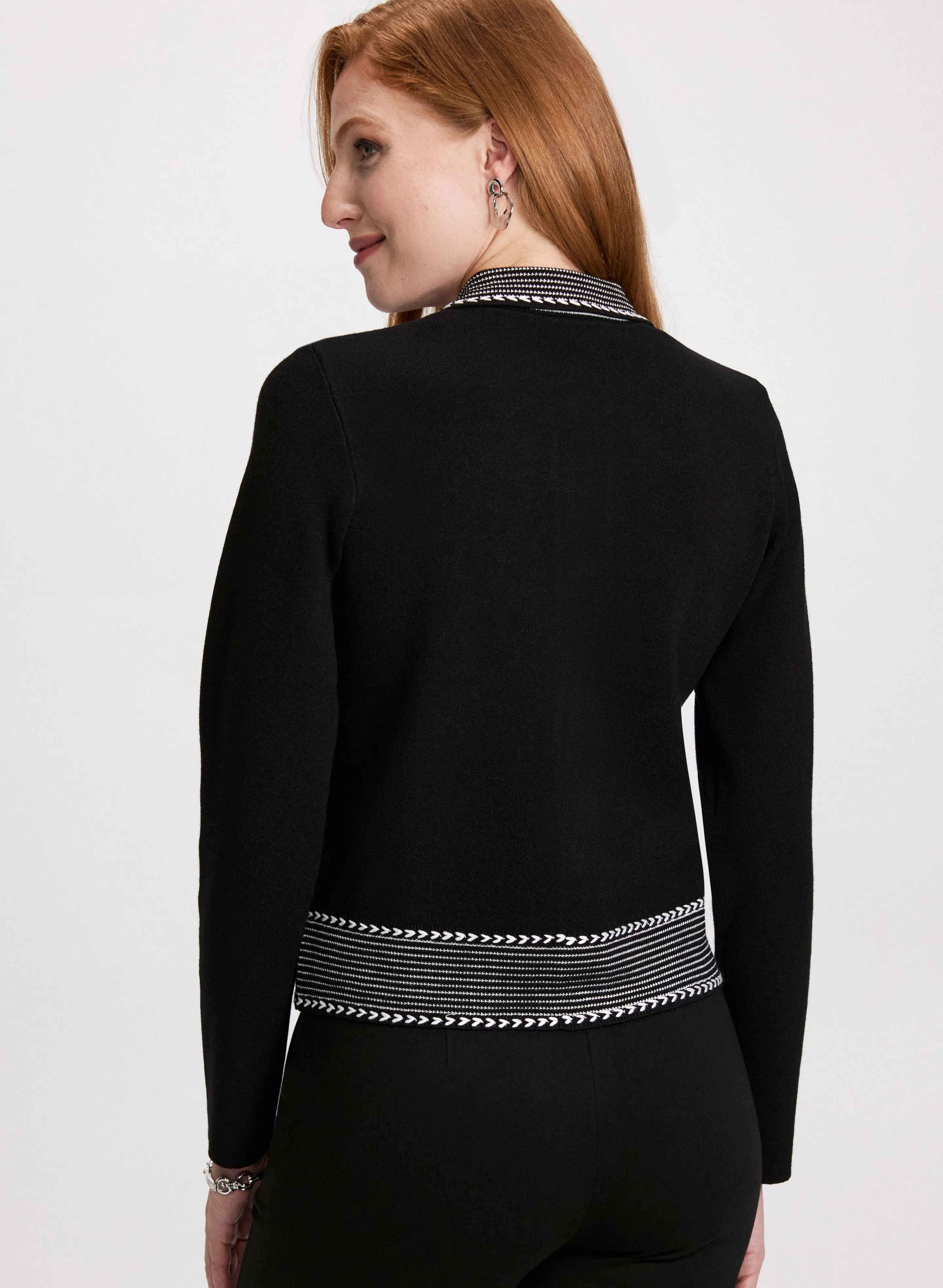 Contrast Trim Polo Sweater