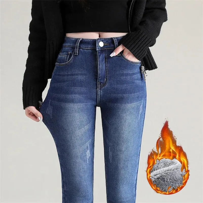 Cozy Winter Thermal Skinny Jeans: Stay Warm & Stylish