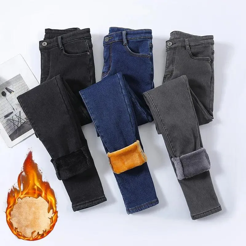 Cozy Winter Thermal Skinny Jeans: Stay Warm & Stylish