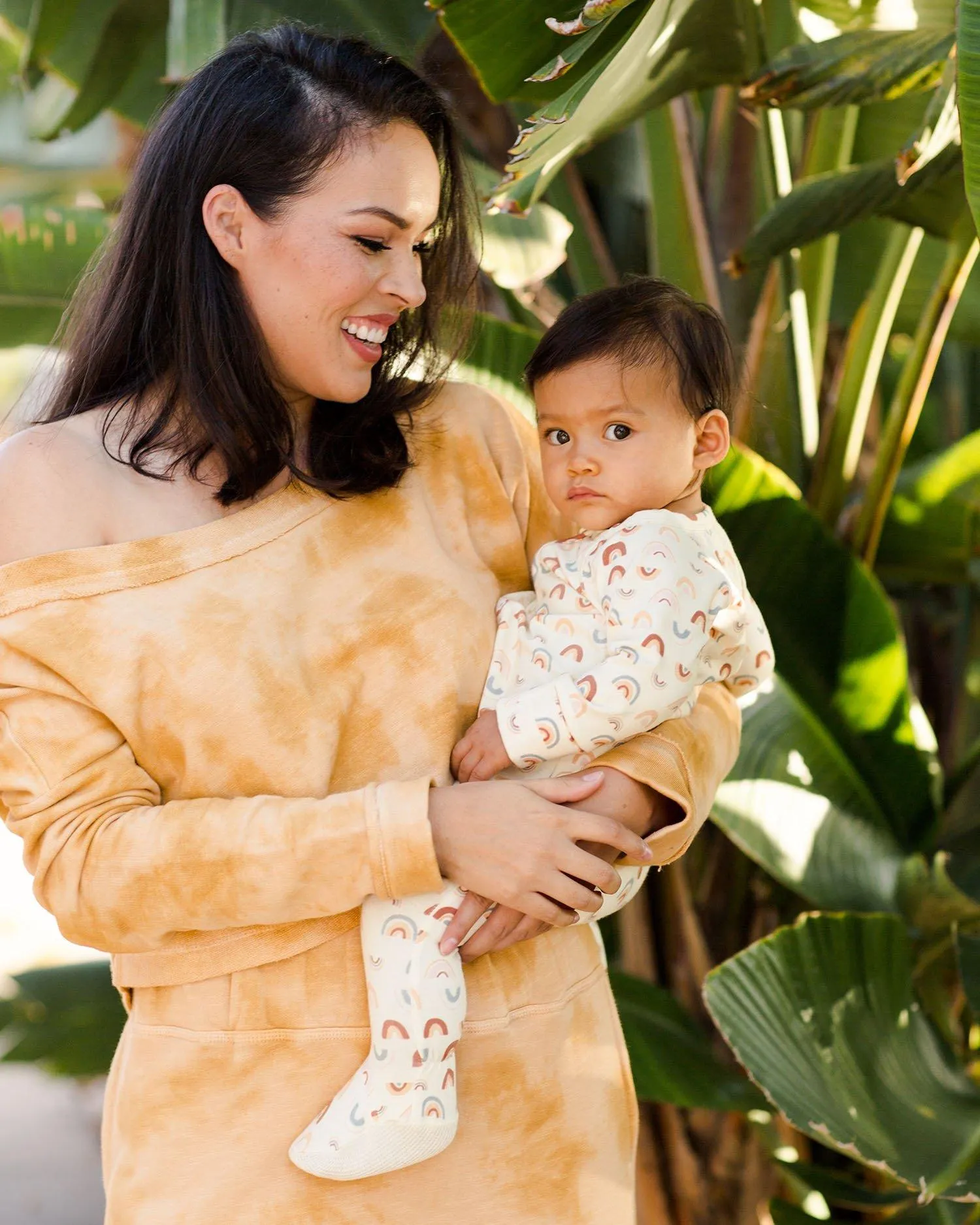 Cropped Off-Shoulder Organic Sweatshirt | Sunset