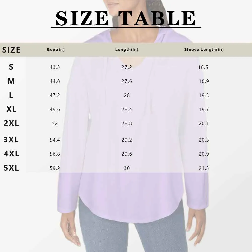 Custom Face Bohemian Style V Neck Long Sleeve Drawstring Pullover Hoodies Shirts With Pocket Personalized Hoodie Tops For Women