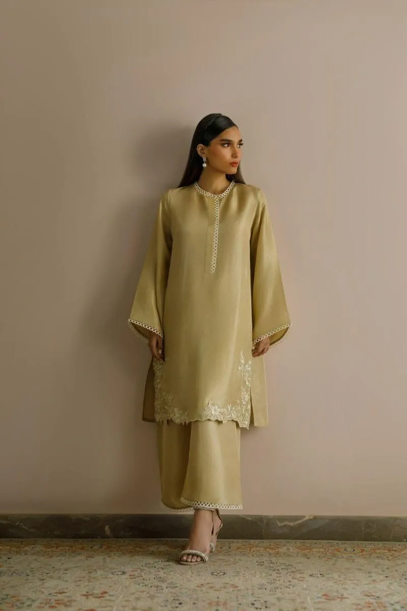 Deepak Perwani - Kut269 - Beigey Sand - Raw Silk - 2 Piece