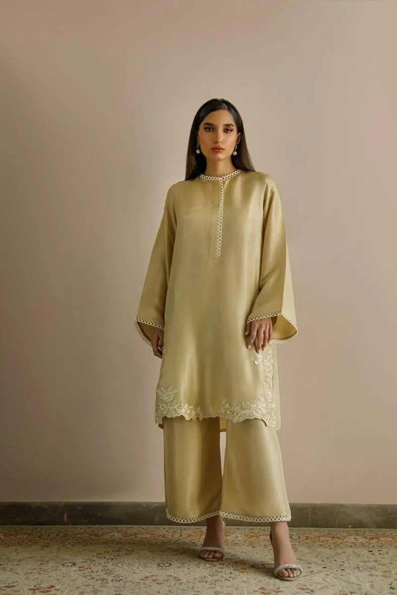 Deepak Perwani - Kut269 - Beigey Sand - Raw Silk - 2 Piece