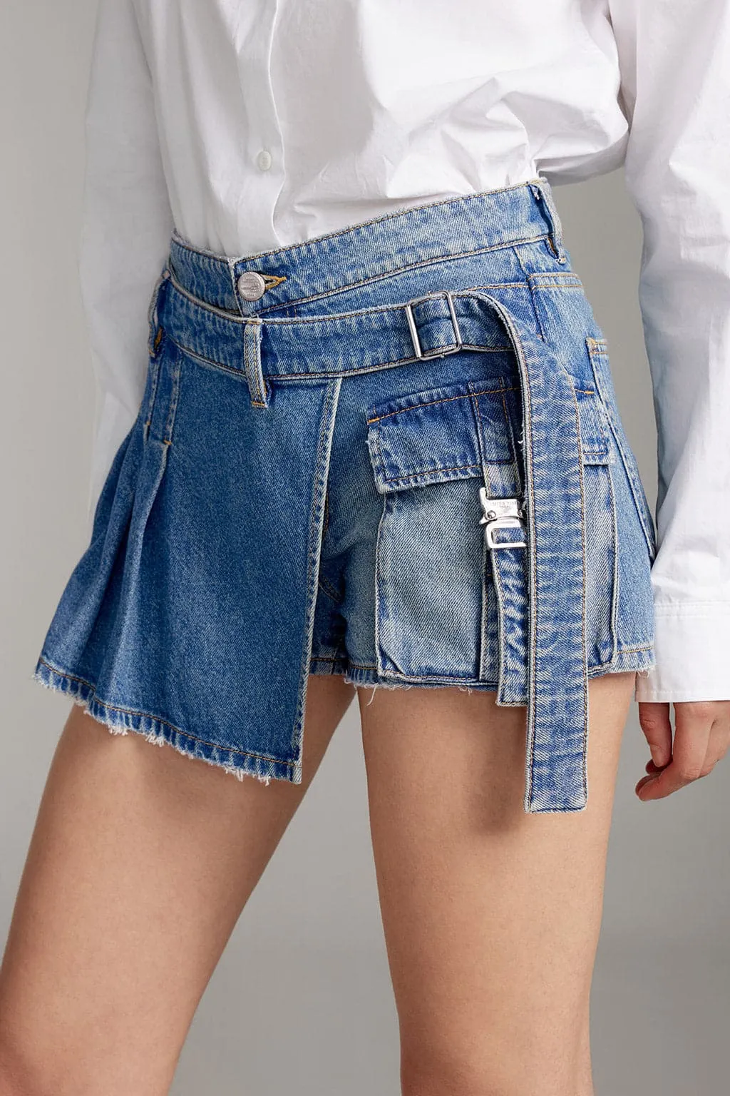 Denim Culottes With Acetate