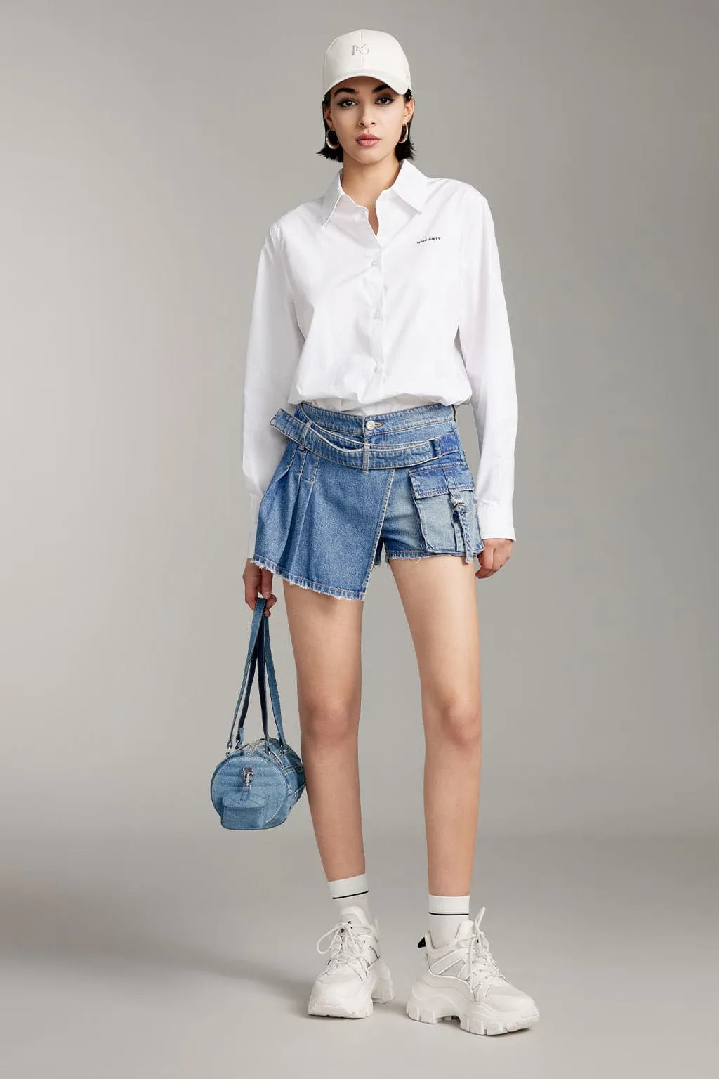 Denim Culottes With Acetate