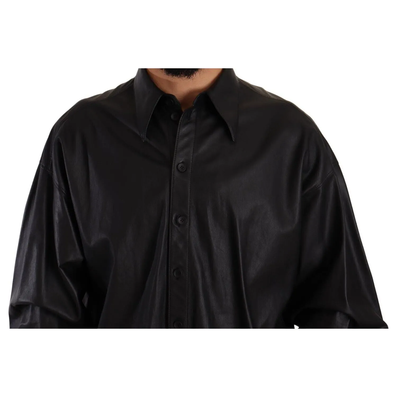 Dolce & Gabbana Elegant Black Leather Jacket