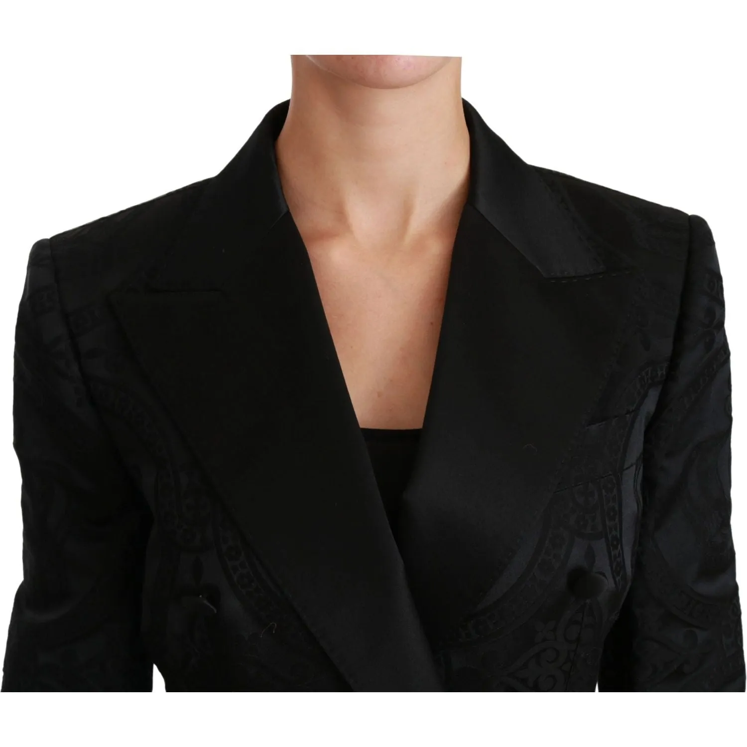 Dolce & Gabbana Elegant Crown-Patterned Double Breasted Jacket