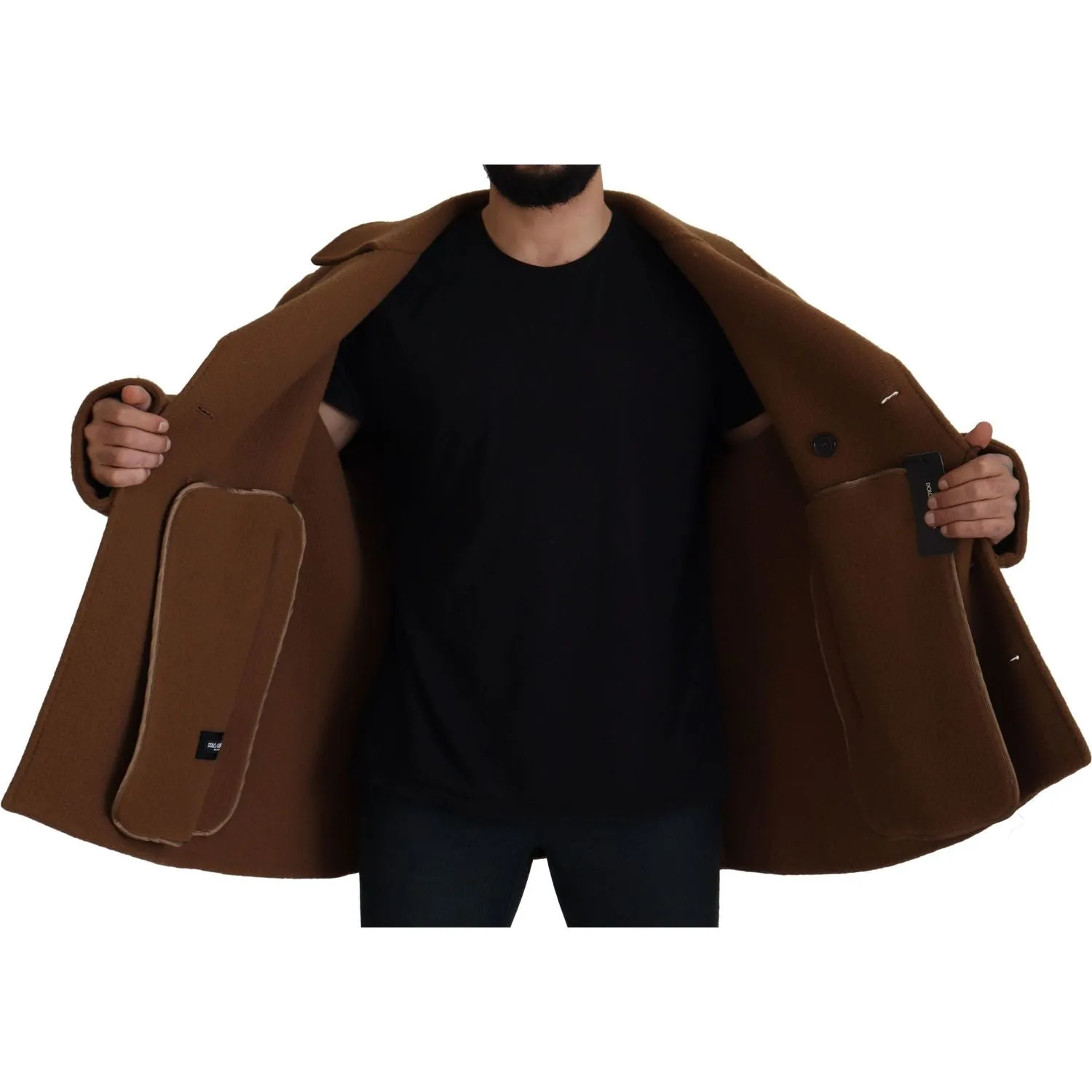 Dolce & Gabbana Elegant Double Breasted Brown Jacket